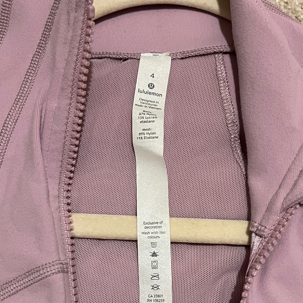 Lululemon Pink Peony Define Full Length Jacket